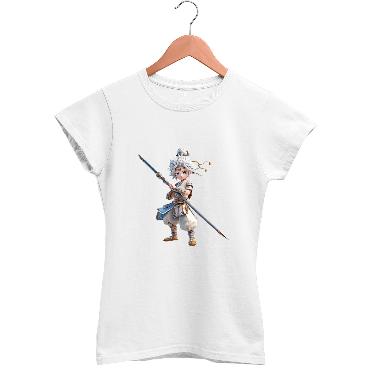 Camiseta Baby Look Feminina Guerreiro branco