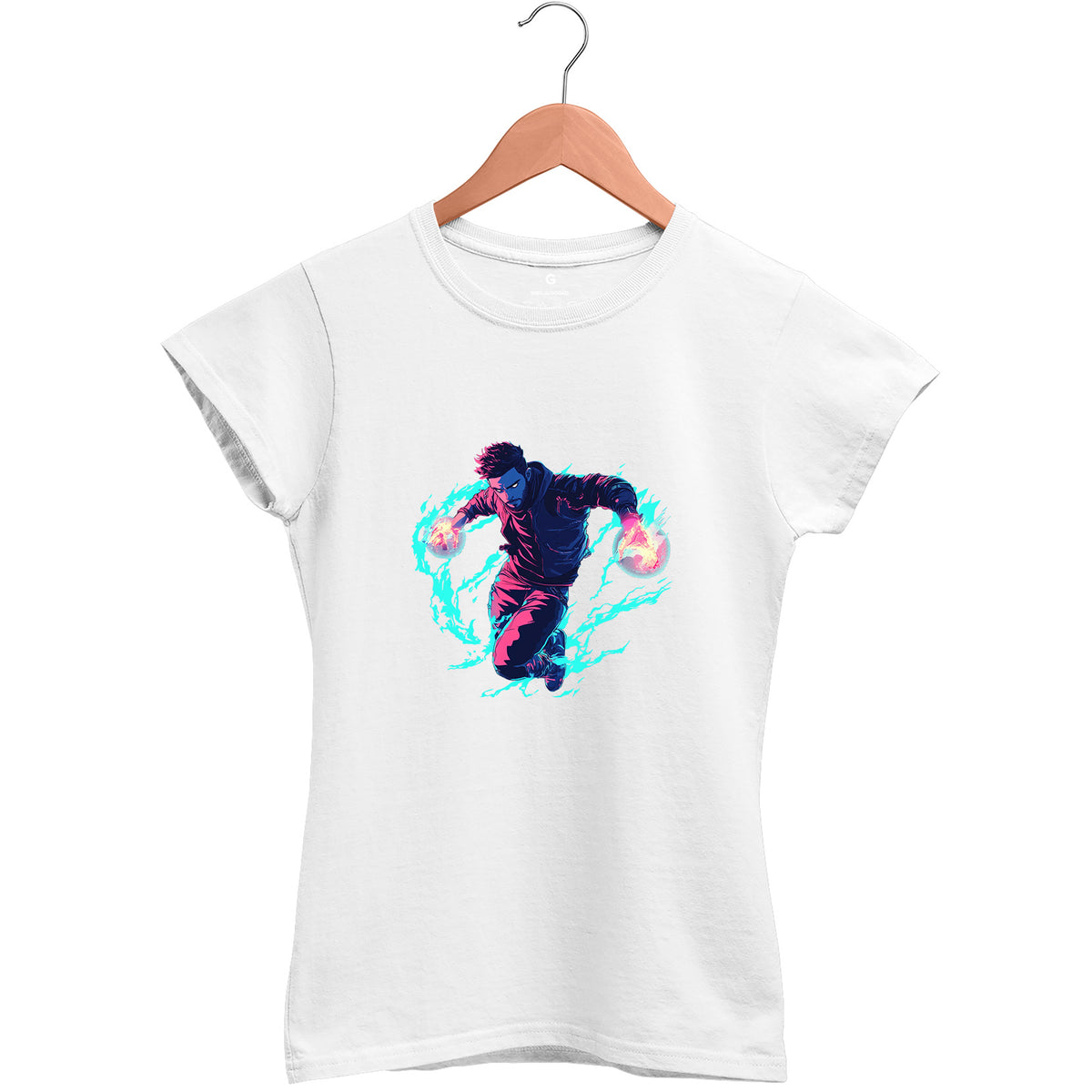 Camiseta Baby Look Feminina Blue Fire