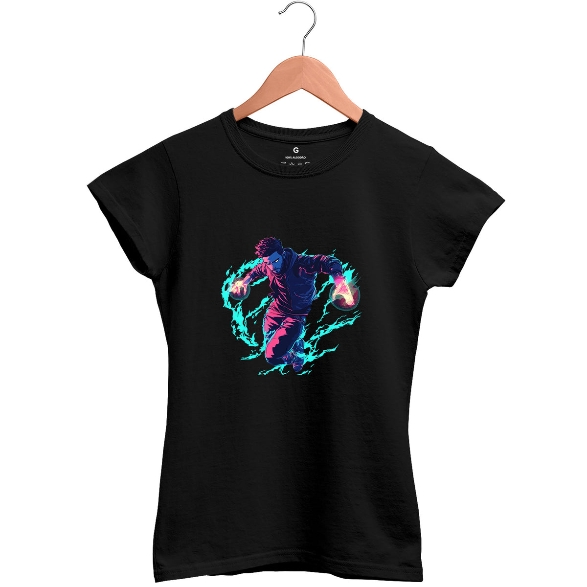 Camiseta Baby Look Feminina Blue Fire