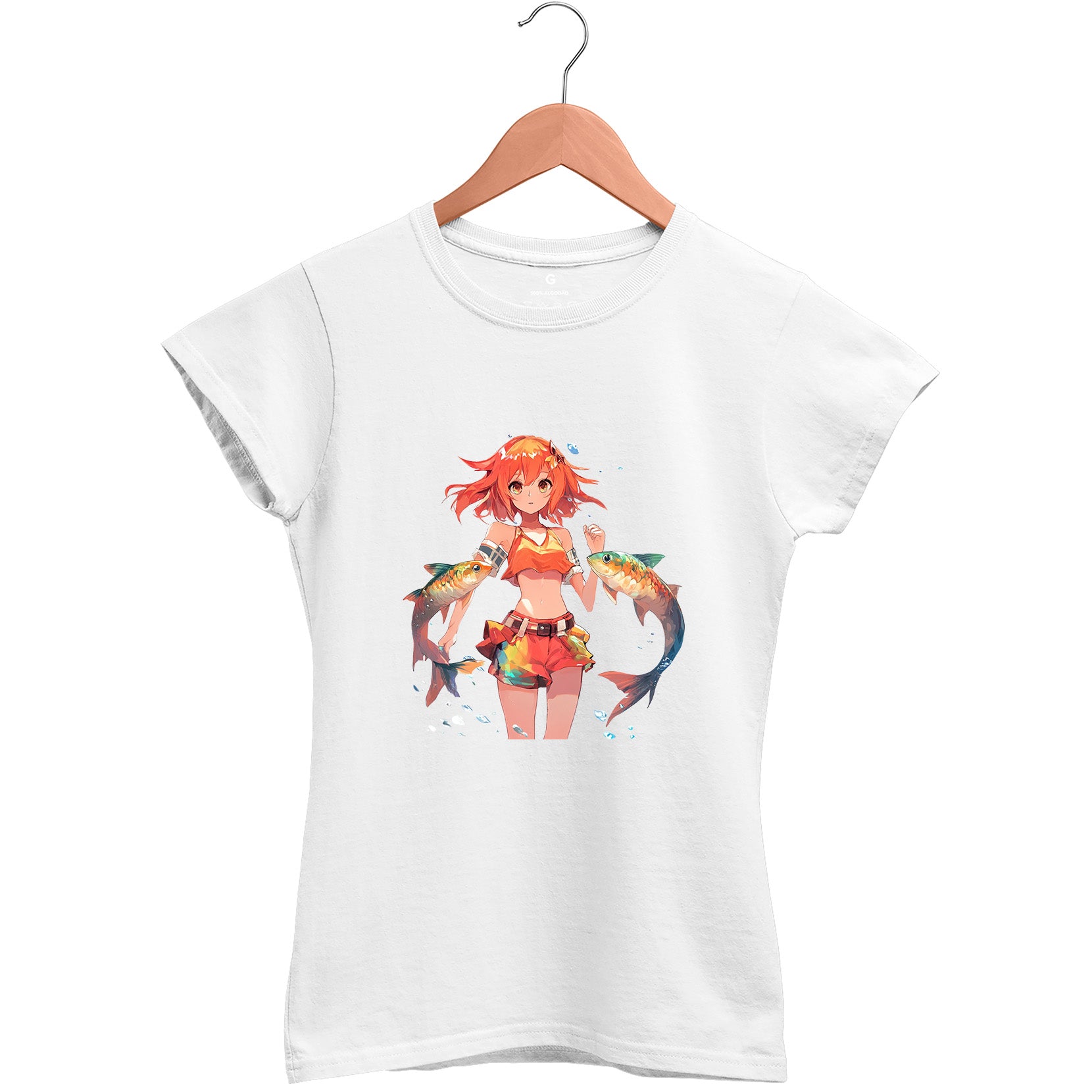 Camiseta Baby Look Feminina Peixes